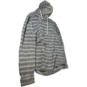 Kavu Hoodie Men Large Gray Manta Full Zip Hooded Shirt Jacket Desert Sand Stripe